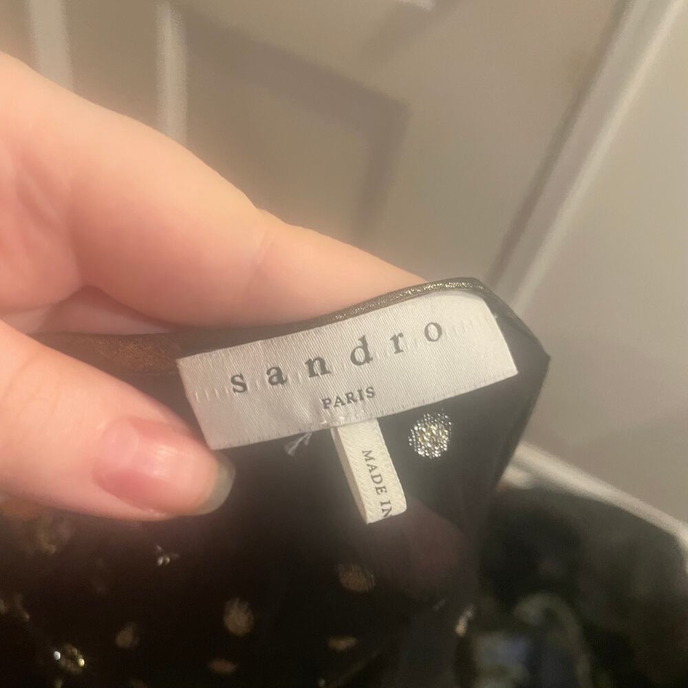Sandro Lurex patterned top in black - Picture 5 of 10